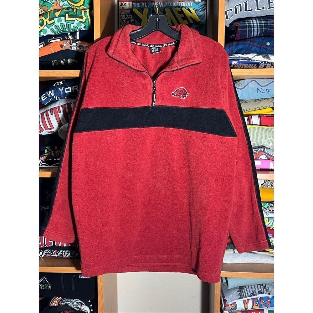 Vintage Y2K Starter Arkansas Razorbacks University Fleece Sweater